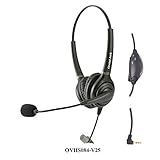 Dual Ear 2.5mm Call Center Headset with Volume Control and Mute function for AT&T phones