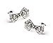 Qtalkie 1 Pair 925 Silver Plated Cute Bow Twinkingling Earrings Ear Stud Earrings