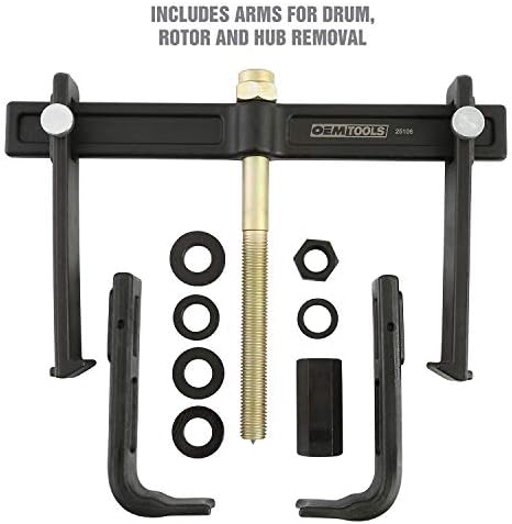 OEM TOOLS 25106 Brake Drum and Rotor Puller, Wheel Hub Software, Use with Influence Wrench, Adapters for Use with Most Widespread Hub Sizes and Sorts, Brake Drum Software
