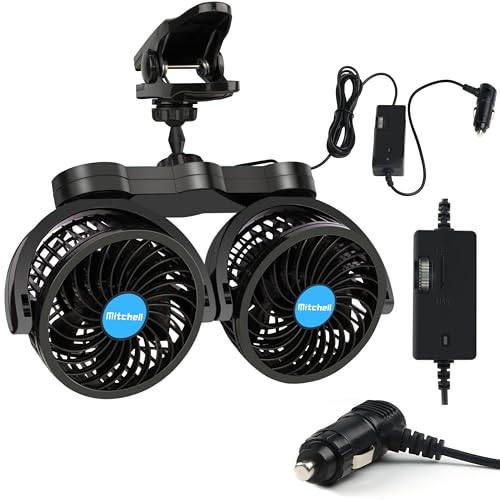 Alagoo 12V Dual Head Fan