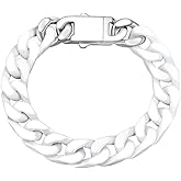 EVANYIZHOU Cuban Link Bracelet for Men,12mm Ceramic Cuban Bracelet,White Bracelet for Men,Jewelry Gifts for Him