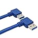 Right Angle USB Adapter, SNANSHI USB 90 Degree Adapter USB3.0 A Male to Female 90 Degree Left and Right Angle Extender 1 Feet 2 Pack