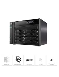 Asustor AS6202T + ExFAT Licencia   de 1,6 GHz Quad-Core, 4 GB de RAM de nube privada personal de casa o negocio, servidor de datos multimedia conectado a red (2 bahías sin disco NAS)