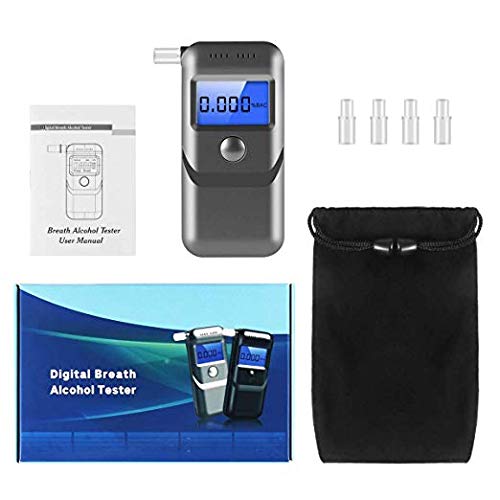 Breathalyzer, Portable Breath Alcohol Tester with LED Screen 3 Colors LCD Display and 5 Mouthpieces