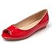 DREAM PAIRS Women's Dories Flats Shoes Low Wedge Heel Peep Toe