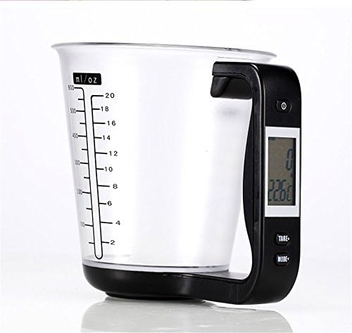Digital Cup Scale Electronic Measuring Household Jug Scales with LCD Display Temp Measurement Measuring Cups Tools(Black)