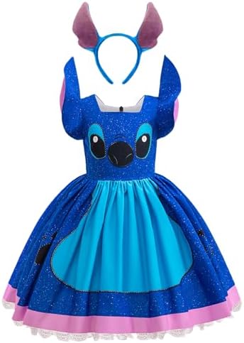 Amazon.com: Disney Lilo & Stitch Girls Cosplay Hooded with Ears Tulle Dress  for Big Kids : Clothing, Shoes & Jewelry