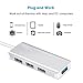USB 3.0 Hub RSHTECH Aluminum 4 Port Ultra Slim USB 3.0 Data Hub Splitter Portable USB Port Expander for Laptop and PC (Silver)
