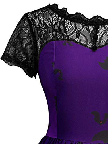 image for Clearance Halloween Dress, Forthery Women Pumpkin Skater Swing Dress A