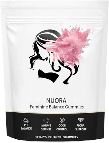 nuora Feminine Balance Gummies for Women’s,Premium Feminine Balance Gummies， Vegan Hawaiian Pineapple, pH Balance, Healthy Odor, Flora and Immune Support, Vaginal Health Support,60 Gummies