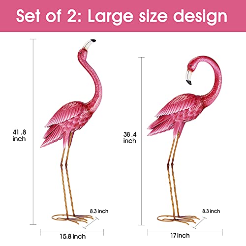 Kircust Flamingo Garden Sculpture & Statues, Metal Birds Yard Art