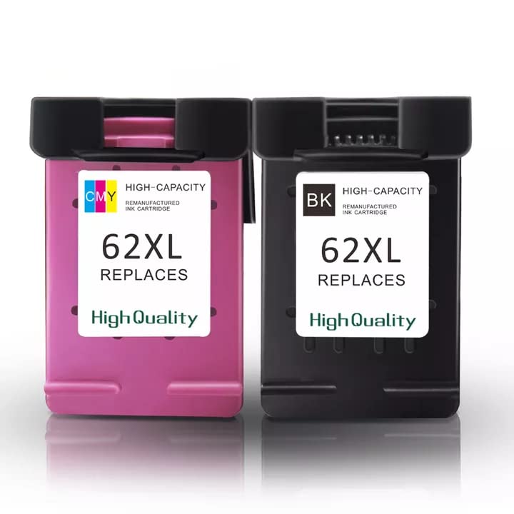 GB Cartridges 62XL Ink Cartridges Replacement for HP Envy 5540 5541 5542 5543 5544 5545 5546 5547 5548 5640 5642 5644 5646 7640 OfficeJet 200 250 5740 5742 5744(Black Colour, 2-Pack)