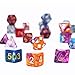 iBaseToy DND Dice Set, Polyhedral 7-Die Dice Set, Role Playing Game Dice Dungeons Dragons, Double Colors D&D Dice Sets Table Games Grey Pouch