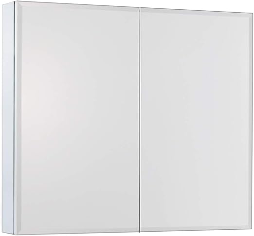 Amazon Com Movo 30 Inch X 26 Inch Double Doors Medicine Cabinet With Mirror Aluminum Bathroom Medicine Cabinet With Double Mirrors Waterproof And Rust Resist Recess Or Surface Mount Installation Kitchen Dining