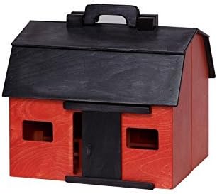 Amazon Com Amish Made Wooden Red Toy Barn And Farm Animal Set