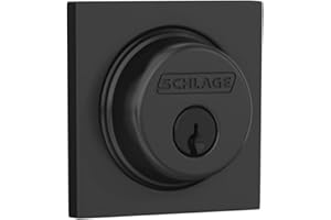 Schlage B60 N COL 622 Deadbolt with Collins Trim, Keyed 1 Side, Highest Residential Security, Matte Black, B60NCOL622