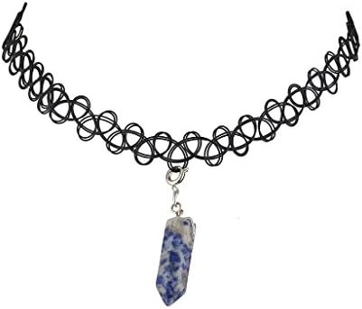 LUX ACCESSORIES Quartz Tattoo Choker Necklace