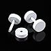 Top Plaza Mens Women Stainless Steel Barbell Bar Ear Studs, Screw Back,Flat Round Plug Earrings,Gothic Punk Piercing Unisex Ear Stud, 6MM (White)
