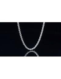 BORUO - Collar de plata de ley 925 con cadena de cable, 0.039 in, 0.059 in, sin níquel, con cierre de mosquetón, 14.0 - 30.0 in