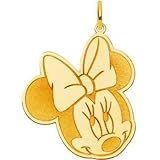 14K Gold Disney Minnie Mouse Charm Jewelry 30mm New