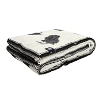 ICEWEAR Puffin Wool Blanket | 100% pure wool | grey with puffin pattern