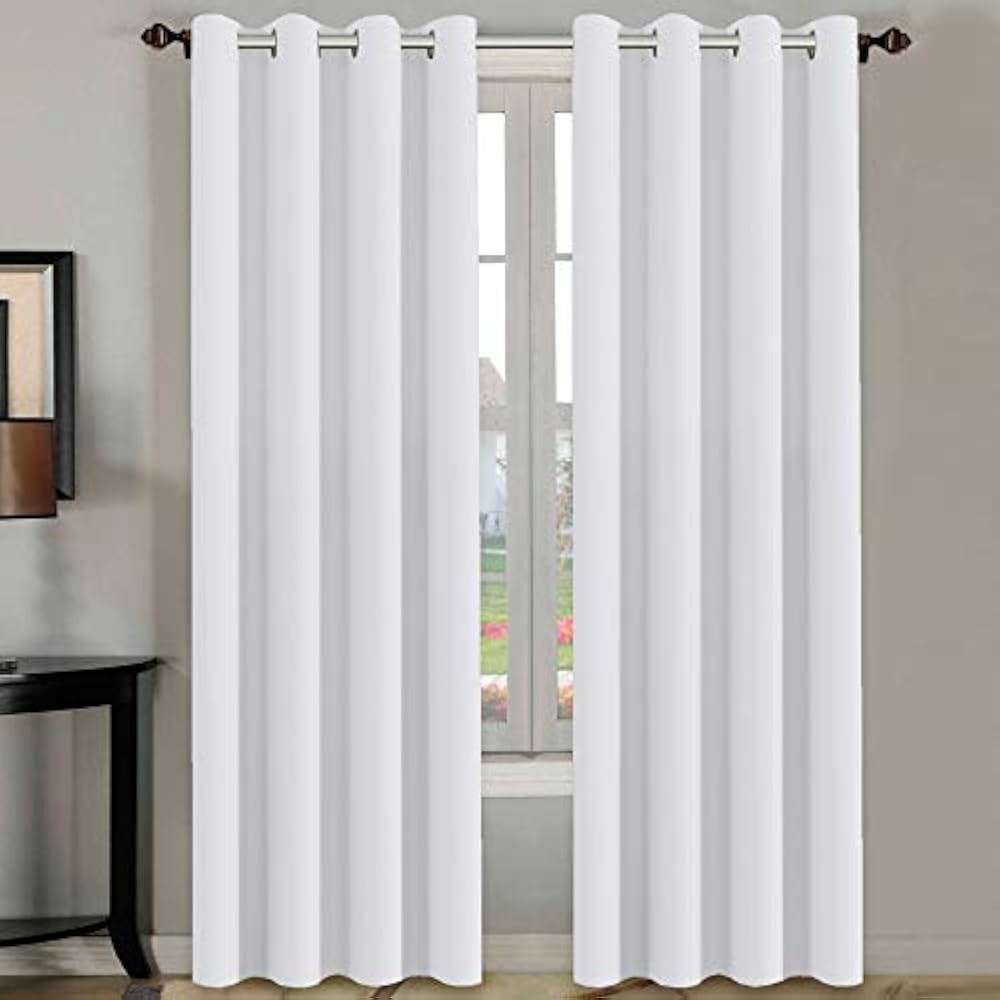 H.VERSAILTEX Panels White Curtains 96 Inches Long Window Treatment