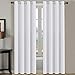 H.VERSAILTEX White Curtains 96 inches Long Window Treatment Panels/Drapes for Living Room Modern Design Grommet Curtain Panels for Dining Room, Set of 2
