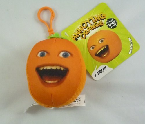 Pms 3 Inch Annoying Orange Soft Plush Toy Key Ring With Sound 'wazzuuup' (k43a)