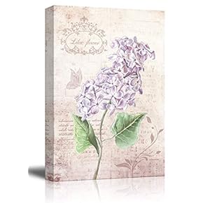 Retro Style Lilac Flower on Vintage Background