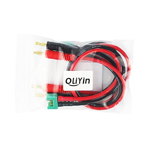 OliYin 2pcs 14AWG 14# 30cm 11.8inch MPX Female to 4mm Banana Plug MPX Plug Connector Charging Cable Wire for FPV RC(pack of 2)