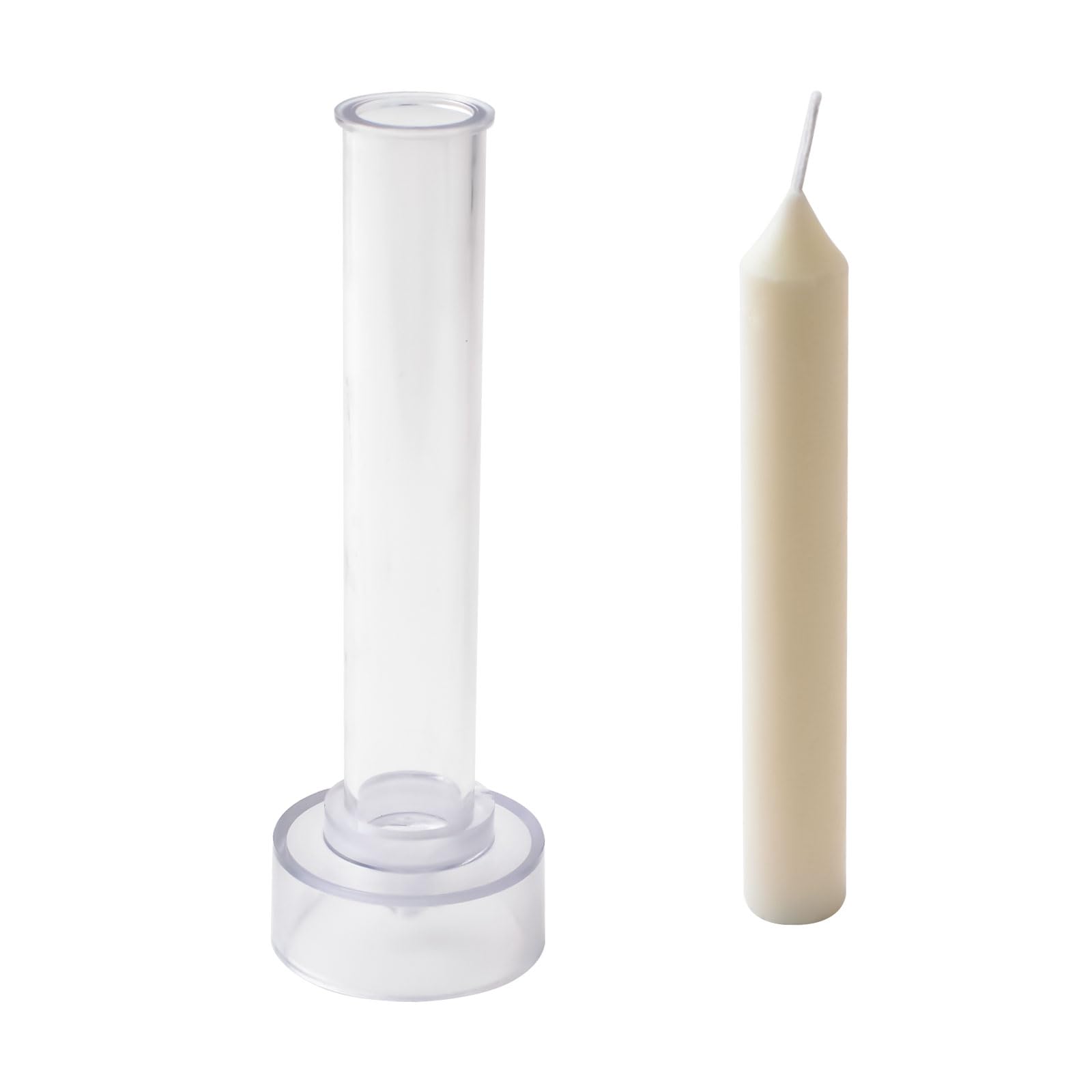 WANDIC Candle Mould, Clear Plastic Candlestick Mold Pillar Cylindrical Mould for Church Christmas Candlelight Dinner Valentine's Day Home Decoration