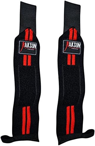 Red Black Weightlifting Wrist Wrap Support Adjustable Weight Lifting Training Wrist Strap Rk-201rb