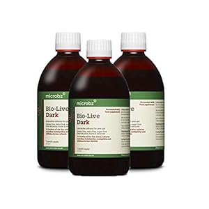Microbz (Triple Pack) Bio-Live Dark (475ml) Bio Cultures Probiotic Liquid Supplement – Multi Strain Fermented Liquid Formula with Bio Live Active Natural Cultures for Everyday Oral Use