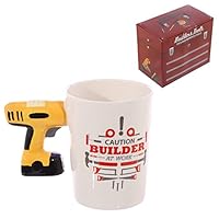 Novelty Shaped Handle Ceramic Tool Mug - Electric Drill With Gift Box