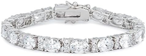 Freedom Fashion Oversized Oval Cubic Zirconia Tennis Bracelet