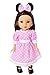 Brittany's My Pink Mouse Dress Compatible with Wellie Wisher Dolls, Hearts for Hearts, Glitter Girls Dolls- 14 Inch Doll Clothes