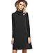 Milumia Women's Buttoned Turtleneck Slub Long Sleeve Basic Short Dress