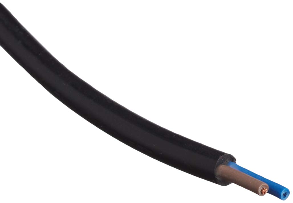 Pro Elec PEL01036 0.50 mm2 2182Y 2-Core mains Cable, 3A, Black, 50 m