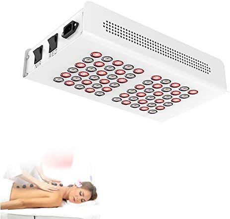 LED Red Light Therapy Lamp- Infrared Light Therapy 100-240V- Aids Muscle Recovery, Low Testosterone,Skin Care and Body Muscle Pain Relief Treatment-300W-60LED Lights
