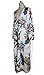 LUKYCILD Women Open Front Floral Print Long Kimono Cardigan Coat Beach Cover Up Size M(US S) (Floral)