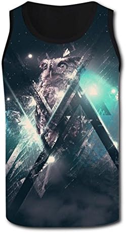 Mens 3D Printed Galaxy Owl Tank Tops Sleeveless Shirt Gym Sports Vest