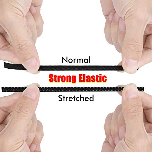 （3-7days Delivery）Elastic Band String for Mask, DIY Sewing,1/4 inch 100 Yard Braided Elastic Cord String/Elastic Rope/Bungee/Heavy Stretch Knit Elastic Spool (Black from US)