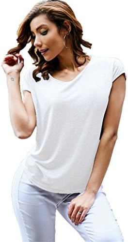 Women Tops Beaauty Gaeden New Fashion Pure Color Women T-shirt Rear Fork Short Sleeve Casual T-shirt