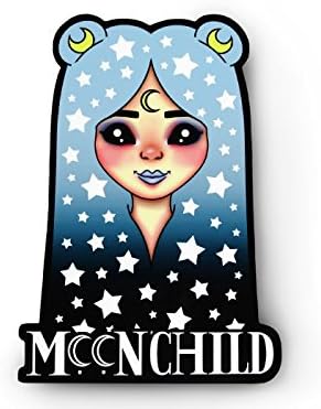 Moon Child Girl Sticker - Fairy Kei Pastel Grunge Laptop Sticker