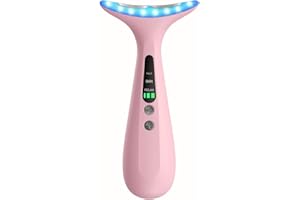 AZMAVO Facial and Neck Massager for Face, Neck - Skin Lifting & Firming - Wrinkle & Dark Circle Reducer - at Home Skin Care Face Sculpting Tool and Neck Massager-Sugar Pink