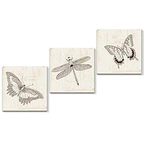3 Panel Beautiful Butterfly Pictures Home Wall for...