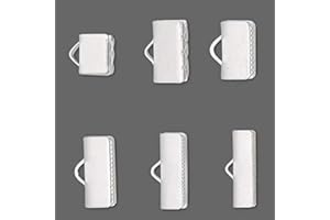 BEDAZZLINBEADS 10 Smooth Silver Plated Crimp End Findings with Teeth For Flat Leather & Ribbon (5/8 inch (16mm))