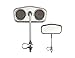 Diamond Bike Mirror w/Chrome Mount, Various Colors