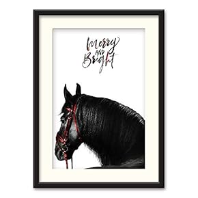 Black Paper Framed Canvas Wall Art for Living Room, Bedroom Horse Theme Canvas Prints for Home Decoration Ready to Hanging - 23x31 inches