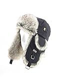 FUR WINTER Taslon Faux Fur Aviator Ski Trapper Trooper Pilot Hat